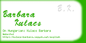 barbara kulacs business card